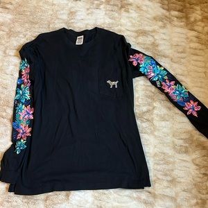 PINK black long sleeved tee